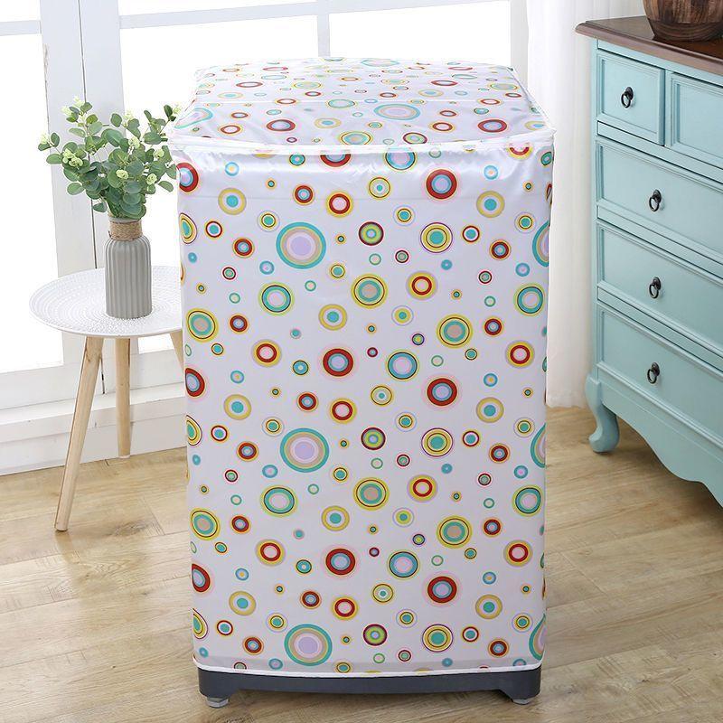 Waterproof Washing Machine Cover Home Polyester Roller Laundry Silver Coating Dustproof Case Cover