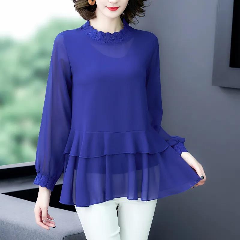 Spring Fall Sexy Women See Through Blouse Black Perspective Top Fashion Long Sleeve Transparent Sheer TShirt Pullover