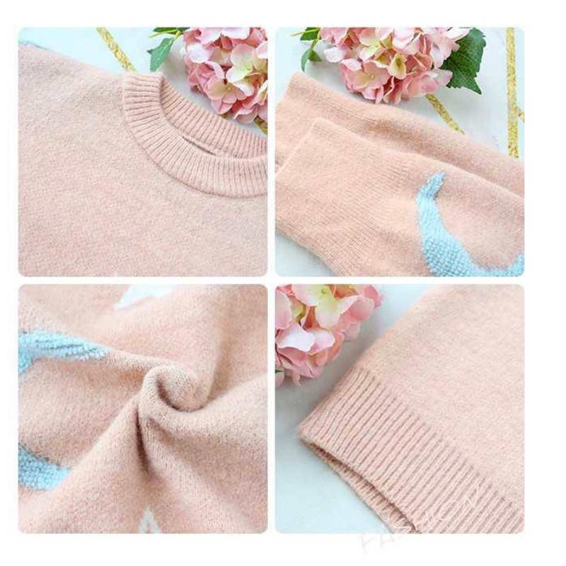 Stars and Moon Jacquard Sweater Women's Loose Round Neck Long Sleeved Knitted Sweater