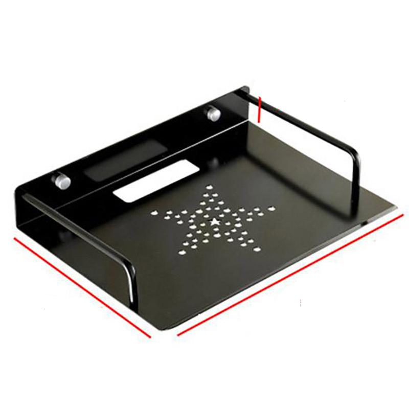 Single Wall Mount Tv Storage Box Router Shelf Bracket Holder Set-Top Box Mini Player Stand Rack Aluminum Single Layer Space