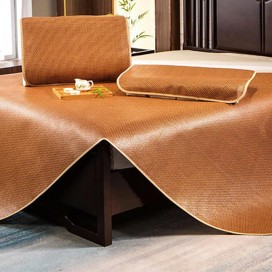 Washable Non-slip Bedding Protection Cover Three-piece Summer Skin-friendly Ice Silk Bed Sheet Mat