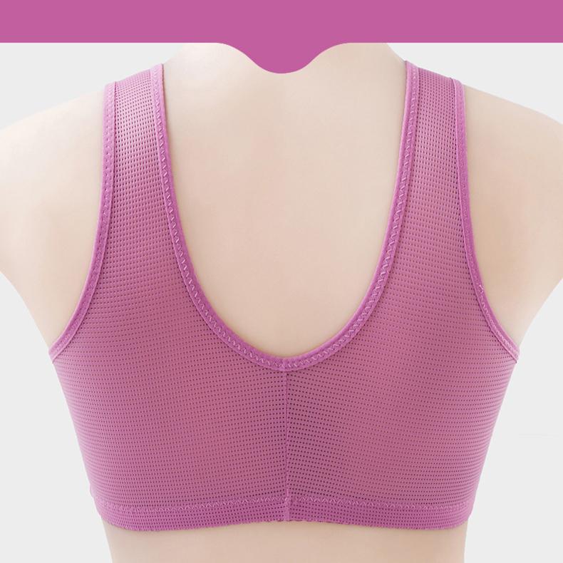 Ladies Bra Front Buckle Vest Type No Steel Ring Thin Section Gathering Big Breasts Showing Small Sexy Breathable Gathering Bra