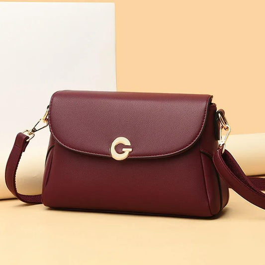 Women Shoulder Messenger Bags Casual Female Crossbody Bags Soft Surface Genuine Leather Cowhide Two Shoulder Straps Adjustable