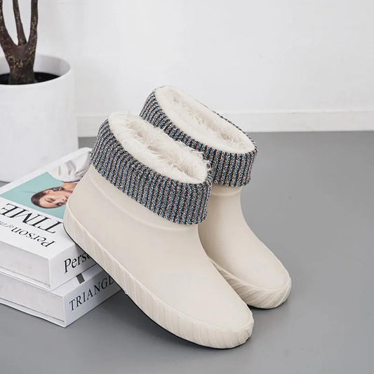 Four Seasons Non-slip Short Tube Cotton Shoes Plus Velvet Thickening Warm and Comfortable Waterproof Boots
