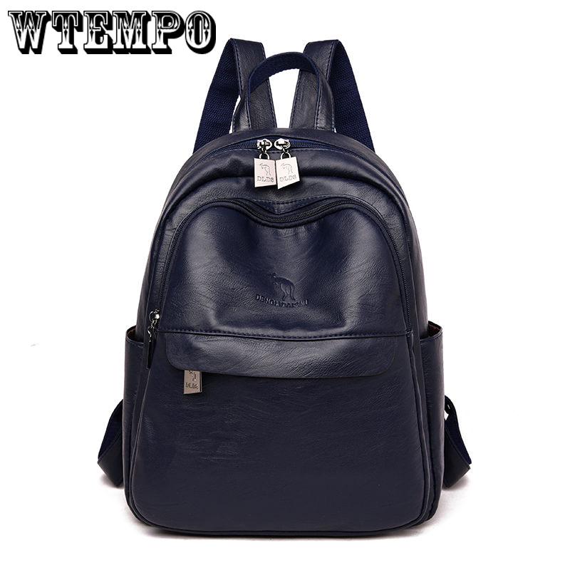 Female Backpack Women Leather Large Capacity Travel Back pack simple style Rucksacks