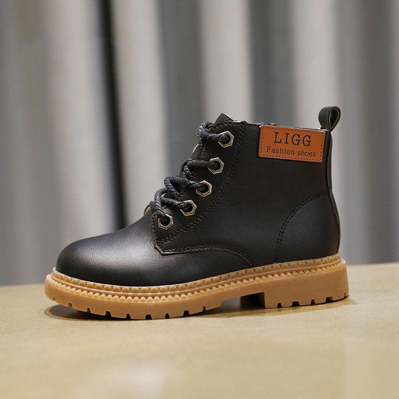 Children Casual Shoes Autumn Winter Martin Boots Boys Shoes Fashion Leather Soft Antislip Girls Boots Sport Running Shoes