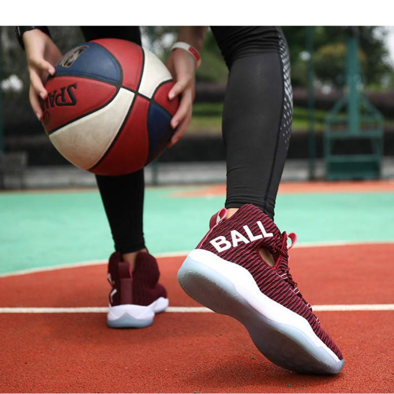 Basketball shoes men's breathable high-top sneakers men's wild casual flying woven mesh sneakers