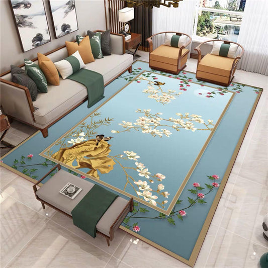 Chinese Style Carpet New Chinese Style Living Room Coffee Table Carpet Classical Retro Style Zen Tea Room Sofa Bedroom Bed Front Blanket