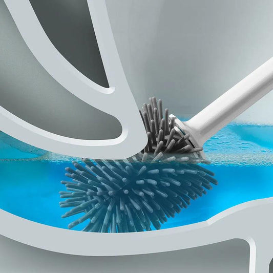 Silicone Toilet Brush with Cleaning Tube No Dead Corners Wash Toilet Set Household Floor Cleaning Bathroom Accessories