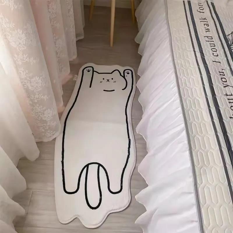 Short-haired Rug In Front of The Bed Bedroom Cute Cat Floor Mats Special-shaped Cloakroom Floor Mats Bedroom Bedside Blankets Living Room Carpet
