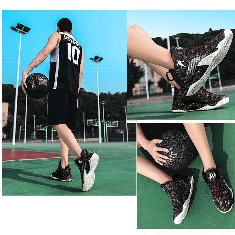 Basketball Boots Men's High Top Cushioning Basketball Sneakers Breathable Athletic Outdoor Sport
