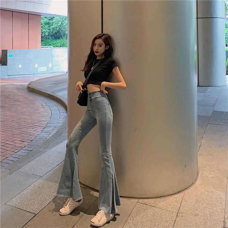 Slim Bootcut Jeans for Women High Waisted Flare Jeans Stretch Jeans Leggings Denim Trumpet Trouser