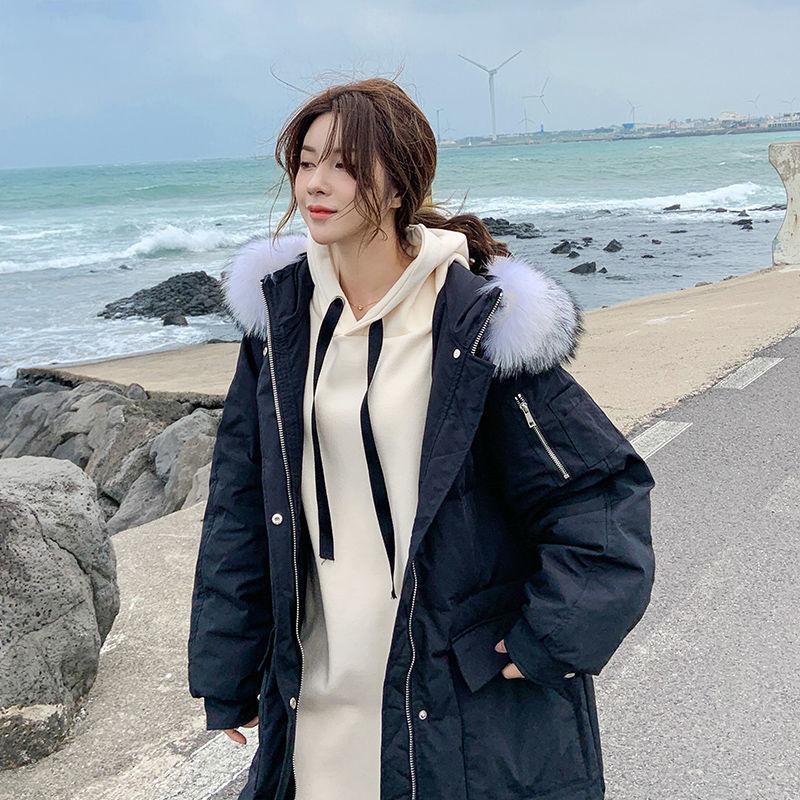 Large Fur Collar Cotton-padded Jacket Women Winter Korean Version of Loose Cotton-padded Clothes Bread Clothes Mid-length Padded Jacket Tide