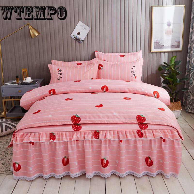 Cotton Bed Linen Lace Bedding Set Luxury Embroidery Bed Sheet Set Bedding Set Queen/king Size