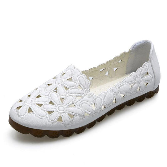 Spring Summer Hollow Sandals Women's All-match Hole Shoes Flat with Soft Bottom Non-slip Peas Shoes Flat Bottom