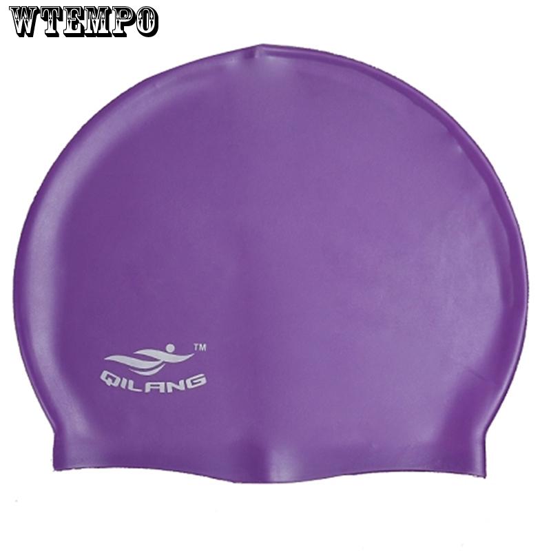 WTEMPO Swim Cap Adult Waterproof High Elastic Large Professional Silicone Swimming Cap