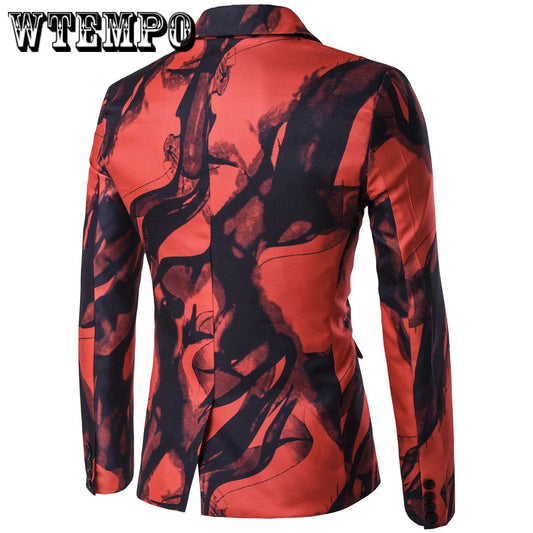 Fancy Blazer Men Big Flower Print Suit Jacket Men Prom Blazers For Men Slim Fit Blazers