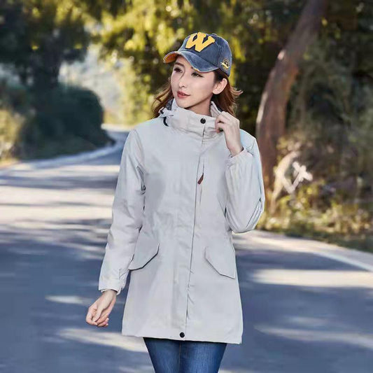 Jacket Two-piece Detachable Windproof and Waterproof Windbreaker Autumn and Winter Couple Coat Men and Women Cotton Windproof and Rainproof Jacket