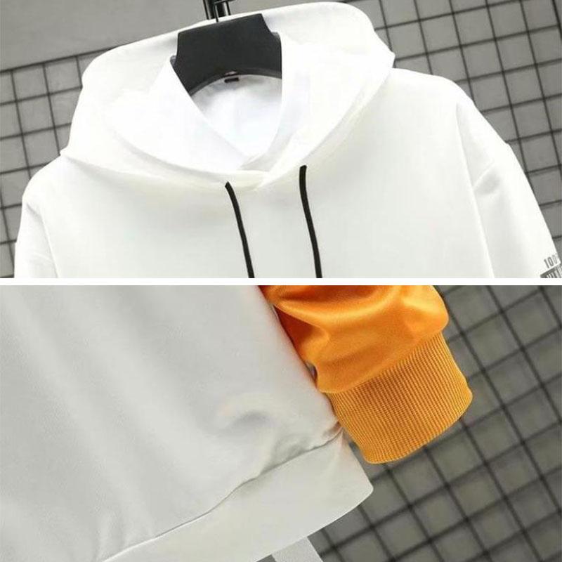 WTEMPO Teen Trendy Pullover Suit Men Sports Suit Hooded Sweater and Casual Pants Campus Clothing