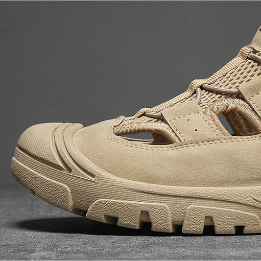 Summer Breathable Beach Mesh Sandals for Men's Outdoor Sports and Leisure Driving Hole Shoes