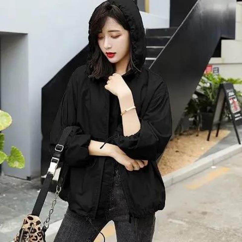 Spring and Autumn Short Short Wild Loose Casual Student Large Size Coat Windbreaker Women