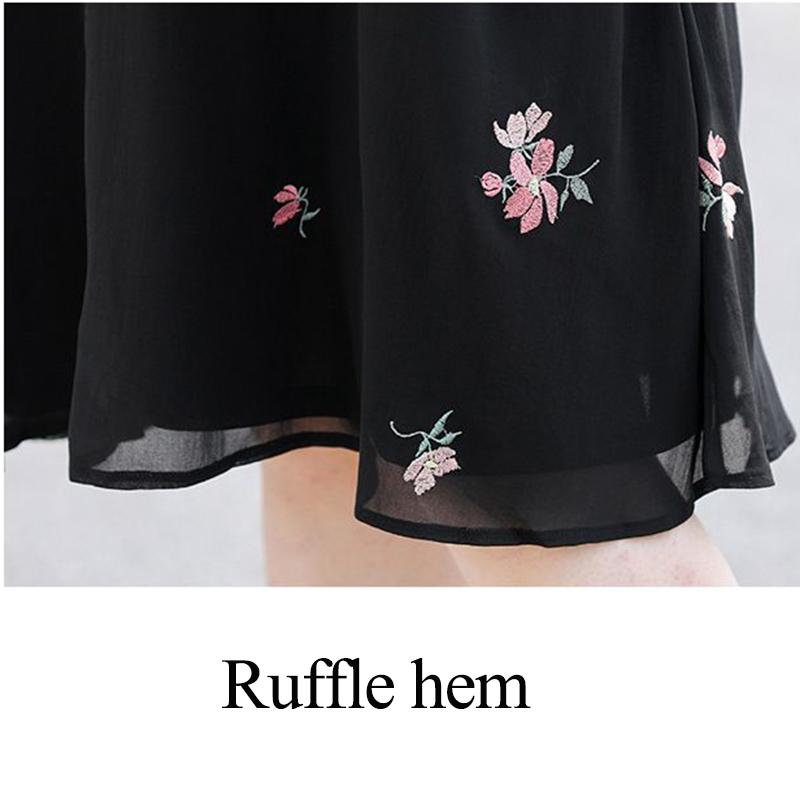 Large Size XL-XXXXXL Women's Summer Dress Chiffon Veil Short Sleeve V-Neck Floral Lightweight and Breathable