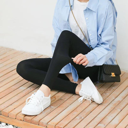 Thin Modal Leggings Women Wear Thin High-waist Elastic Tight-fitting Slimming Modified Leg Leggings Yoga Pants Leggings