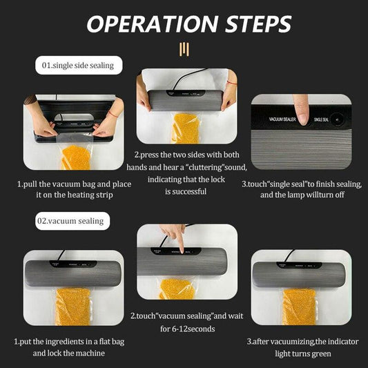 Electric Vacuum Sealer Packaging Machine For Home Kitchen Including 10pcs Food Saver Bags Commercial Vacuum Food Sealing
