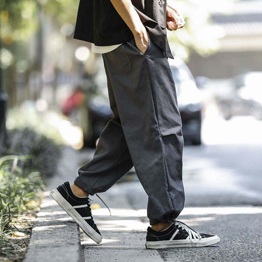 Elastic Waist Large Size Loose Casual Pants Men's Trousers Straight Casual Pants Spring Autumn Sports Pants