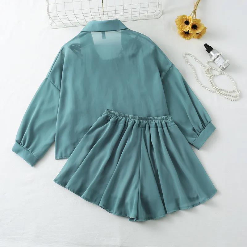 WTEMPO Solid Color 3pcs Suit Spring Summer Women's Plus Size Loose Casual Three-piece Suit Sun Protection Sandy Beach Vacation