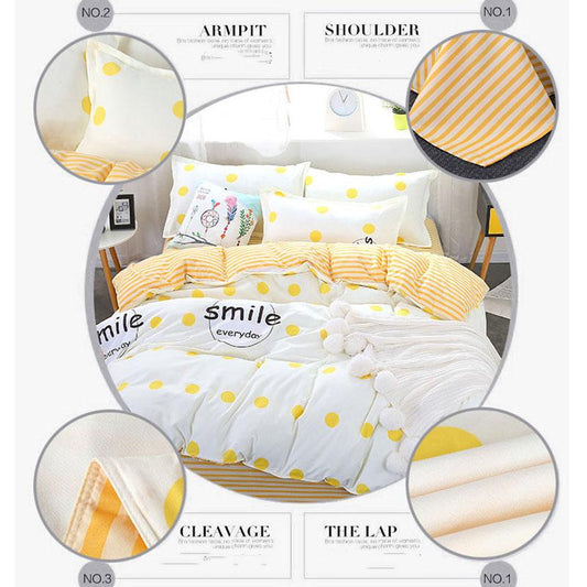 Four-piece Quilt Cover Bed Sheet Simple Cotton-like Student Dormitory Supplies