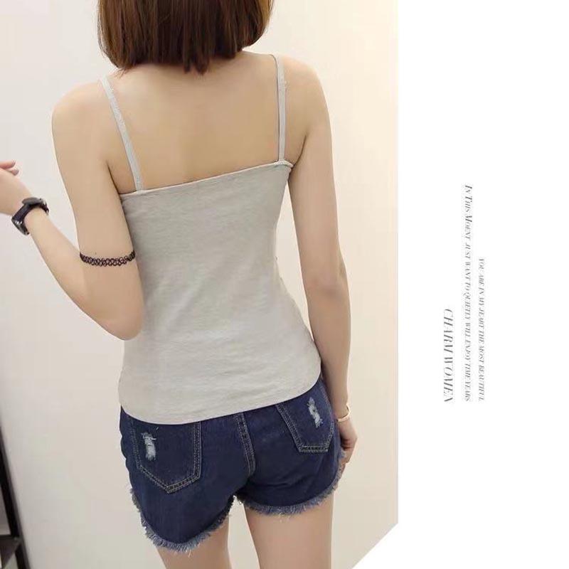 Camisole Ladies Slim Versatile Tight White Top Summer Outside Wear Inside