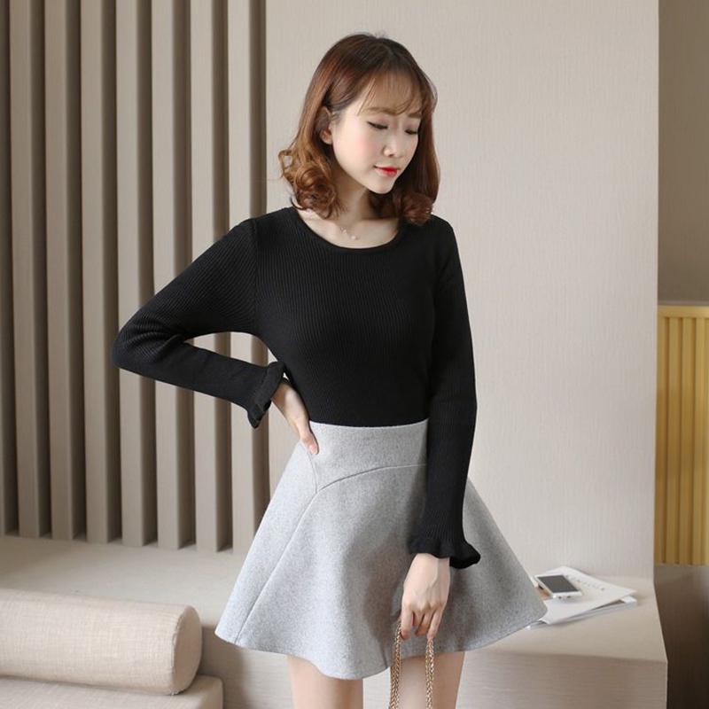 Autumn and Winter Plus Velvet Thick Warm Women's Sweater Fashion Slim Round Neck Pullover Long Sleeve Sweater Elegant Noble Women's Top