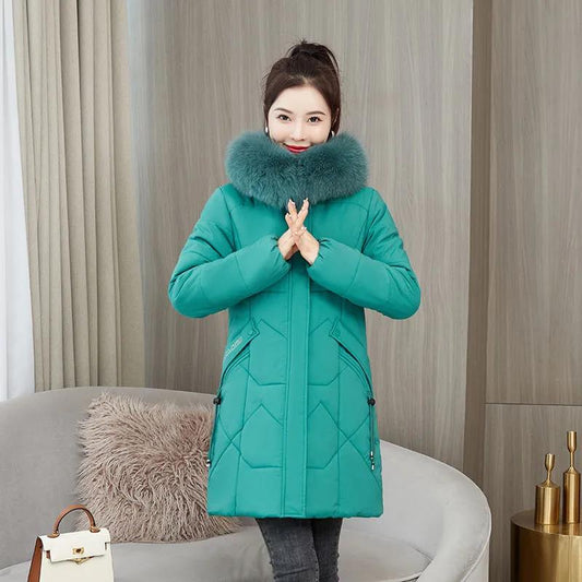 Winter Padded Jacket Women Winter Padded Jacket Mother Winter Jacket Padded Jacket Women Mid-length Thick and Removable