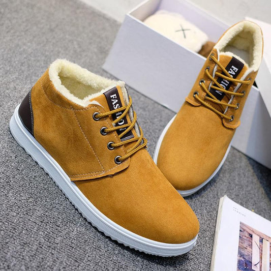 Fall/winter Cotton Shoes Men's Plus Velvet Padded Non-slip Shoes Fashion Casual Soft-soled High-top Cotton Shoes Hiking Snow Boots