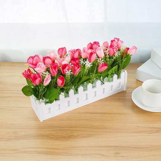 Simulation Fake Flower Hanging Flower Basket Simulation Green Grass Small Potted Ornaments Plastic Flower Fence Floral Set Wall