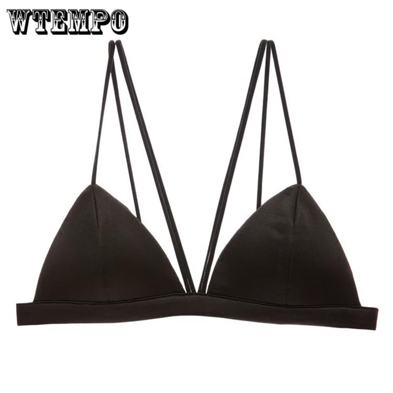Silk Triangle Cup Cotton Pad Bra Breast Beauty Backless Back Strap Straps Underwear Wrapped Chest