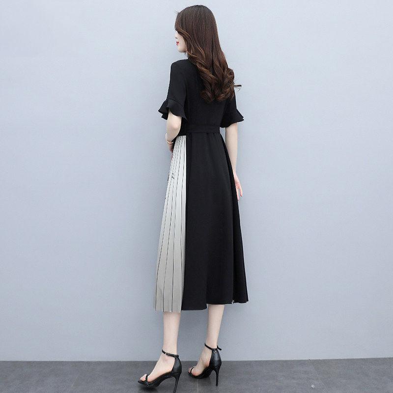 Vintage Stand Collar Ruched Sleeve A-line Dress Women Floral Print Elastic Waist Female Dress Spring