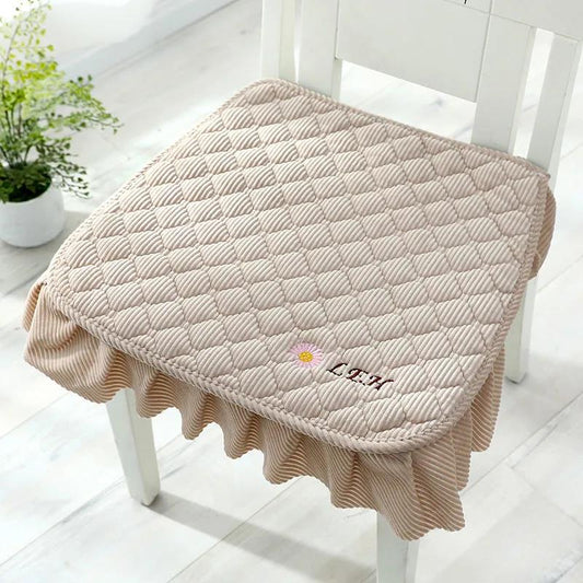 Dining Chair Cushion Four Seasons General Plush Chair Cushion Thickened Anti-slip Strap Stool Cover Cushion