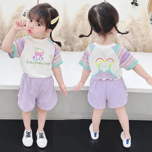 Girls' Summer Clothes Children's Summer Western Style Children's Summer Suits Female Baby Two-piece Suit