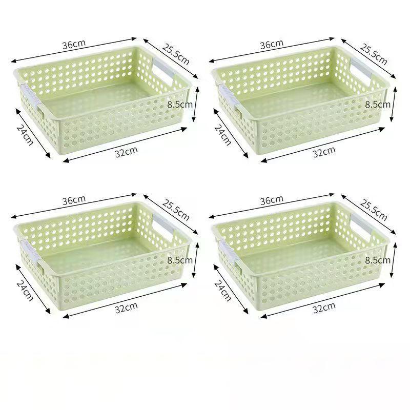 4PCS Desktop Plastic Storage Basket Kitchen Sundries Storage Box Toy Storage Box Home Storage Small Basket Bathroom Toiletries Storage Basket