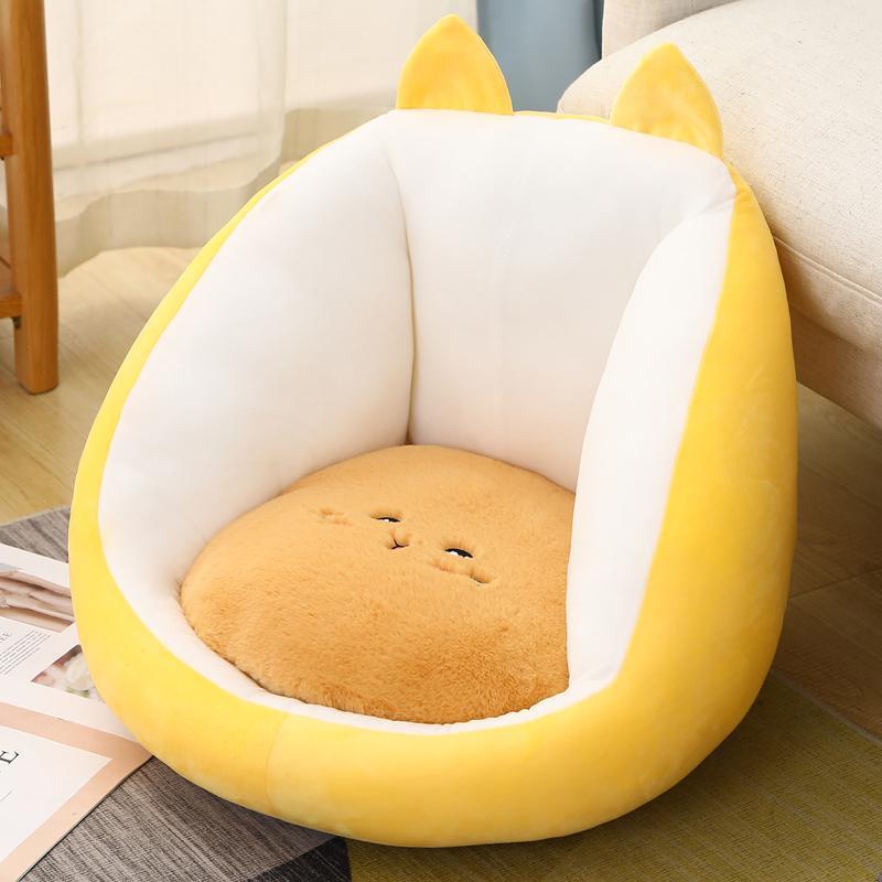 Non-slip Bottom Plush Cushion Semi-surround Tatami Futon Good Flexibility Home Bedroom Living Room Balcony Relax Furniture Removable