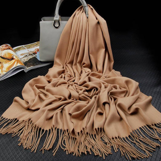Solid Color Cashmere Women Scarf Warm Shawl Wool Stoles Head Neck Long Winter Scarf