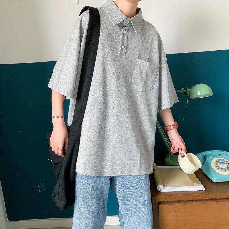 Short-sleeved T-shirt Boys Loose Polo Shirt Half-sleeved Summer Casual Trend T-shirt