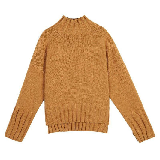 Fall/winter Plus Size Women's Turtleneck Pullover Sweater Loose Lazy Knit Sweater Outer Wear