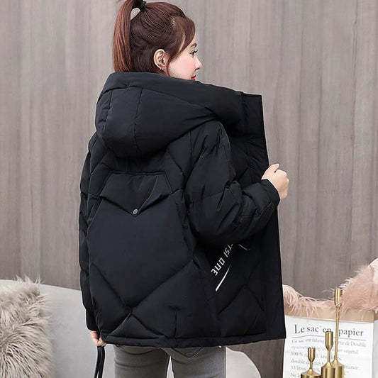 Cotton-padded Jacket Women's Winter Loose Hooded Regular Print Cotton-padded Jacket Women's Jacket