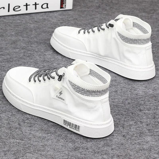 Summer Breathable High-top Shoes Men's Canvas All-match Trendy Shoes Korean Casual Sneakers