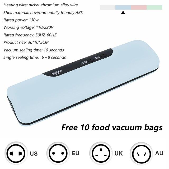 Electric Vacuum Sealer Packaging Machine For Home Kitchen Including 10pcs Food Saver Bags Commercial Vacuum Food Sealing