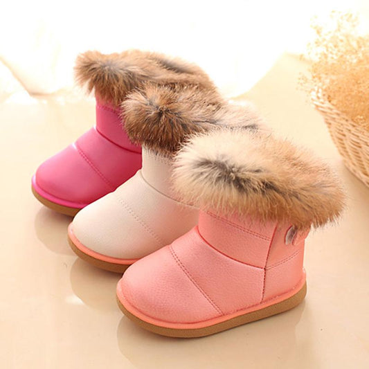 Muxika Winter Baby Girl Cute Waterproof Warm Martin Boot Leather Shoes Outwear