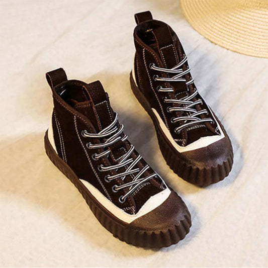 Ladies High-top Canvas Shoes Student Retro Style Sneakers All-match Casual Sports Shoes